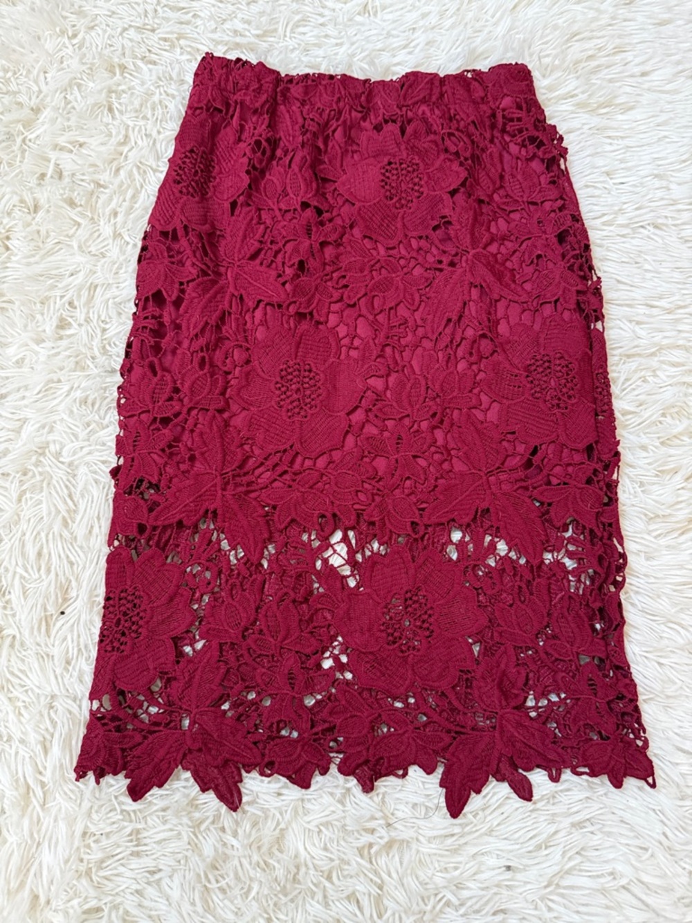 Crochet lace pencil skirt